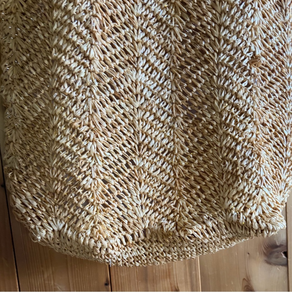 Flora Bella Woven Metallic Tote Bag - Picture 4 of 11